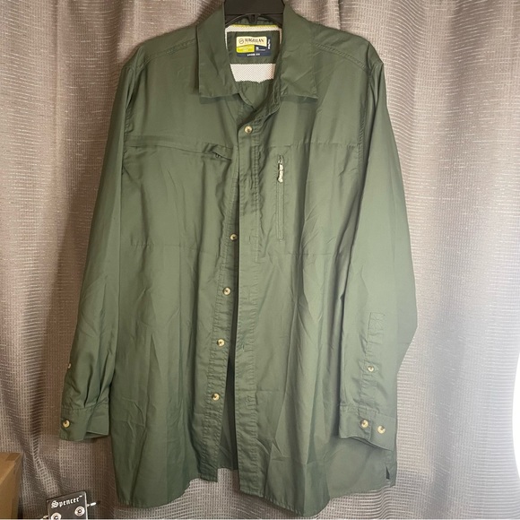 Magellan Outdoors Women Blue/Green Long Sleeve Boyfriend Fit